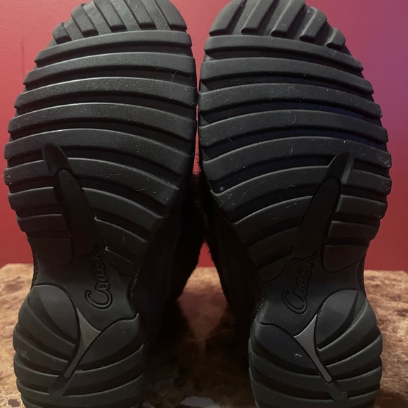 Coach JENNIE Size 5.5 Black Winter Lace-Up Rabbit Fur Snow Boot - Picture 6 of 8